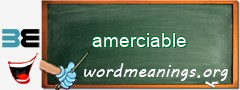 WordMeaning blackboard for amerciable